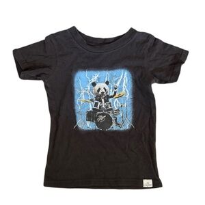 Black Panda Drum Kids T-Shirt